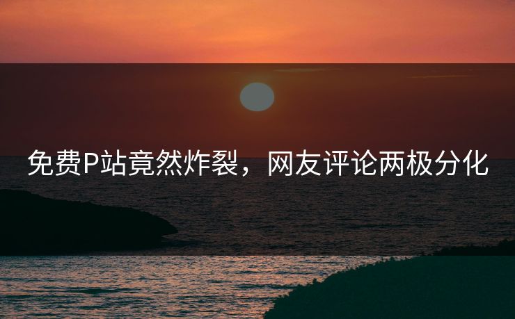 免费P站竟然炸裂，网友评论两极分化