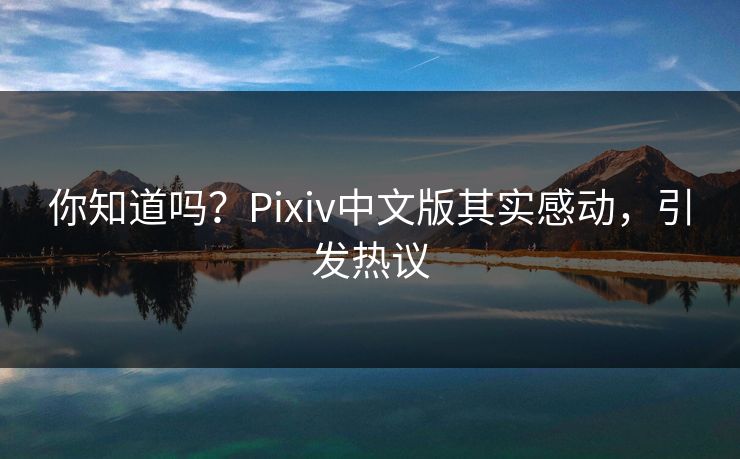 你知道吗？Pixiv中文版其实感动，引发热议