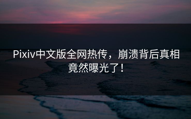 Pixiv中文版全网热传，崩溃背后真相竟然曝光了！