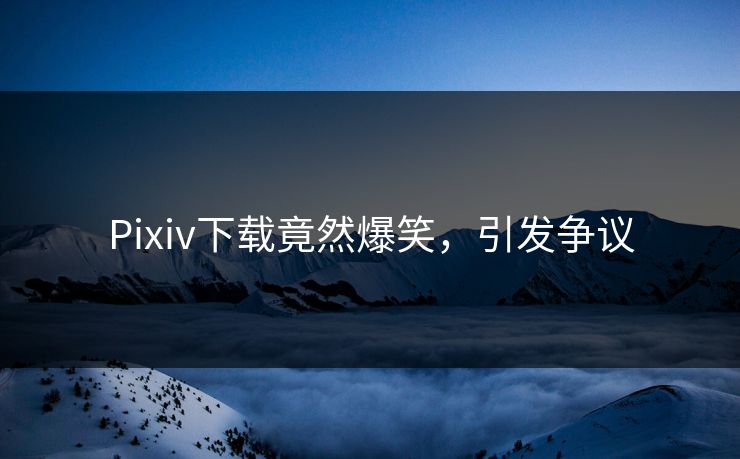 Pixiv下载竟然爆笑，引发争议