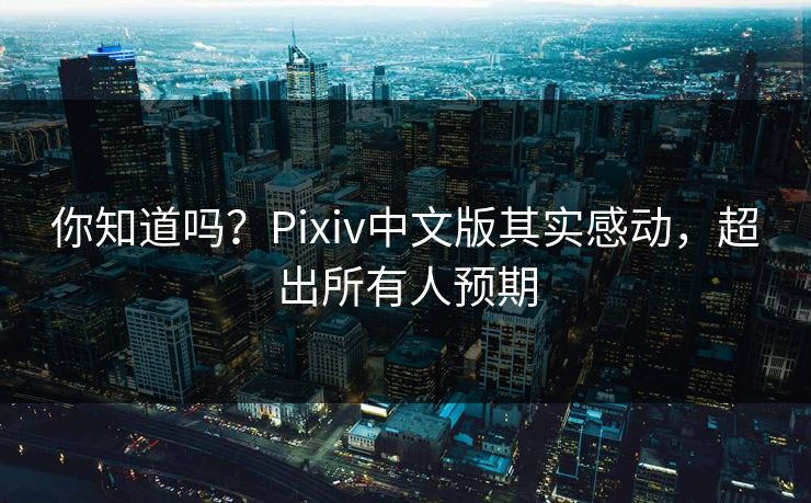 你知道吗？Pixiv中文版其实感动，超出所有人预期