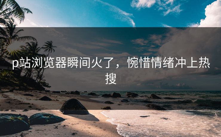 p站浏览器瞬间火了，惋惜情绪冲上热搜