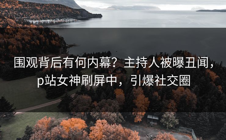 围观背后有何内幕？主持人被曝丑闻，p站女神刷屏中，引爆社交圈