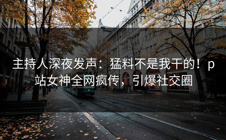 主持人深夜发声：猛料不是我干的！p站女神全网疯传，引爆社交圈