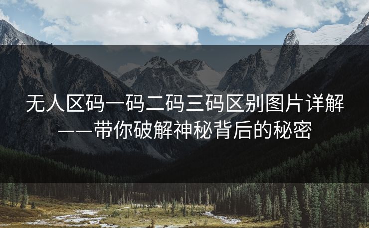 无人区码一码二码三码区别图片详解——带你破解神秘背后的秘密